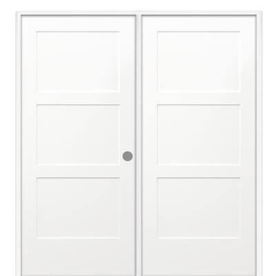 72 in. x 80 in. Birkdale Primed Left-Handed Solid Core Molded Composite Prehung Interior French Door on 6-9/16 in. Jamb