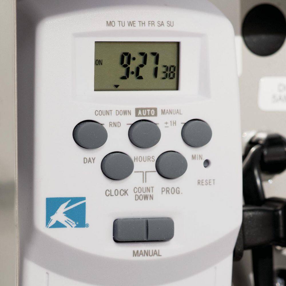 White Plastic 12-Volt Digital Timer with LCD Display
