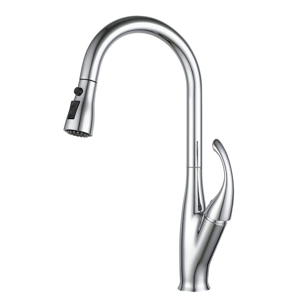 Single Handle Pull Down Sprayer Kitchen Faucet, Kitchen Sink Faucet with Pu