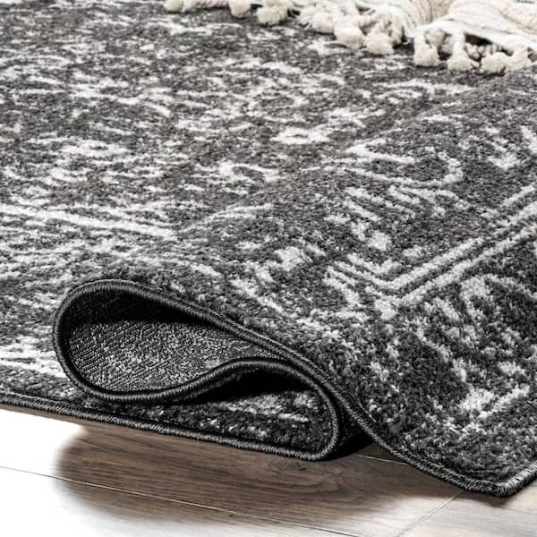 nuLOOM Arlena Distressed Persian Medallion Black 8 ft. x 10 ft. Area Rug  BDSM12B-76096 - The Home Depot