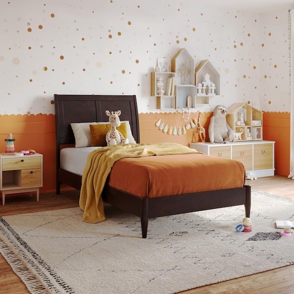 AFI Valencia Brown Solid Wood Frame Twin Low Profile Platform Bed