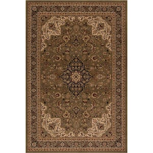 Persian Classics Medallion Kashan Green 8 ft. x 11 ft. Area Rug