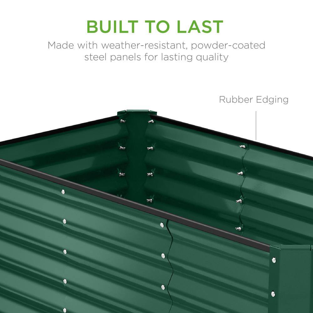 Dark Green 4x2x2ft Metal Raised Garden Bed Planter Box