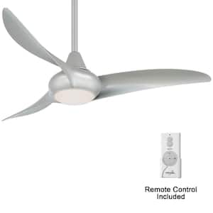 Light Wave 44 in. LED Indoor Silver Ceiling Fan with Light and Remote Control