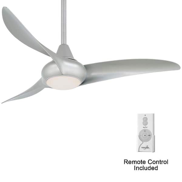 MINKA-AIRE Light Wave 44 in. LED Indoor Silver Ceiling Fan with Light and Remote Control