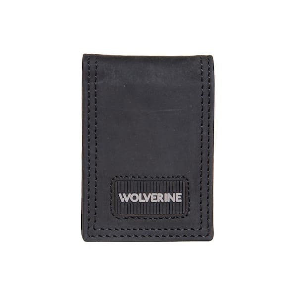 Rugged Full Grain Leather Money Clip in Black