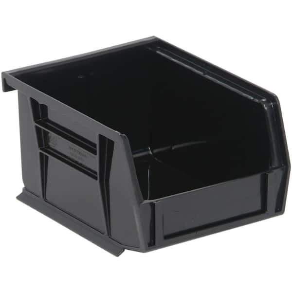 QUANTUM STORAGE SYSTEMS 1.0 Gal. 5 in. L x 4-1/8 in. W x 3 in. H Ultra Series Stack and Hang Bin in Black(24-Pack)