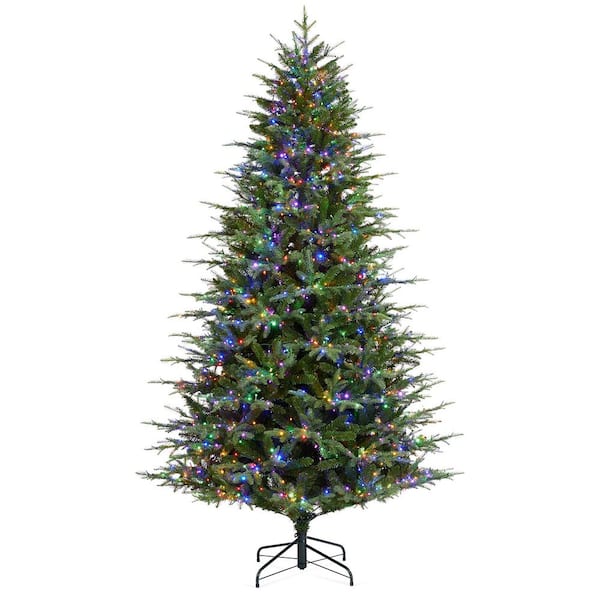 7.5 ft. Pre-Lit Green Full Fir Artificial Christmas Tree with 1800 Warm White/Multi-color Horse Race LED Lights