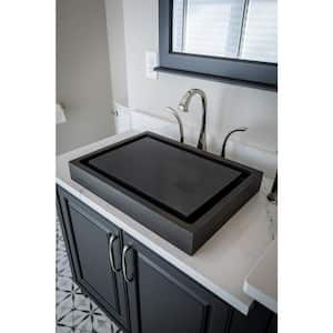 Rectangular Infinity Pool Sink in Lava Stone