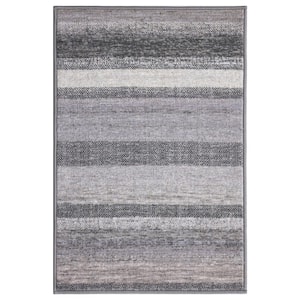 Eden Collection Florence Brown 2 ft. x 3 ft. Machine Washable Stripe Indoor Area Rug