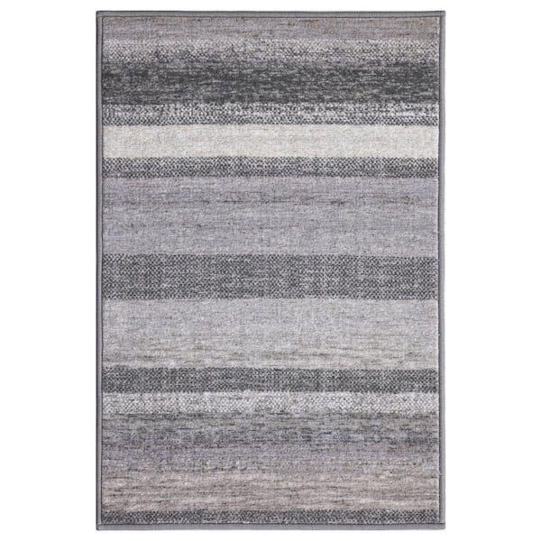 Concord Global Trading Eden Collection Florence Brown 3 ft. x 4 ft. Machine Washable Stripe Indoor Area Rug
