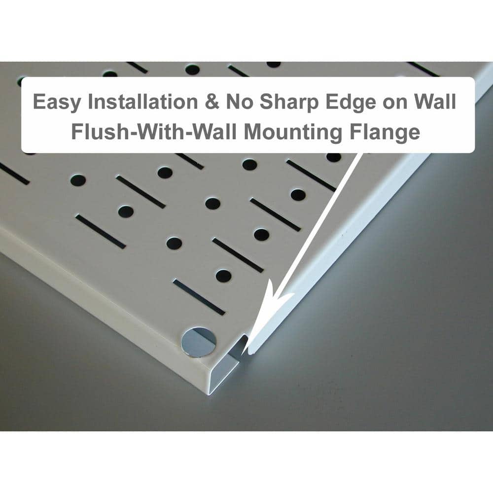 Green Metal Pegboard Pantry Organizer with White Hooks, 32-inch
