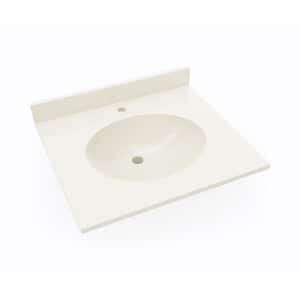 Ellipse 19 in. Solid Surface Vanity Top in Bone with Bone Basin