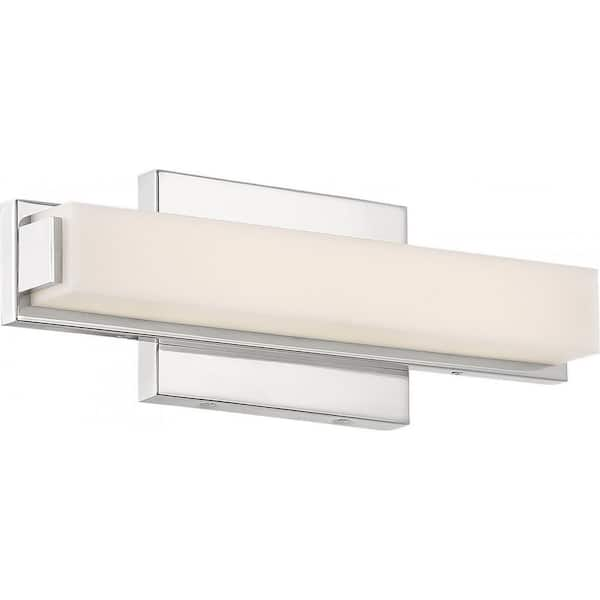 SATCO 13 in. 1-Light Polished Nickel LED Vanity Light