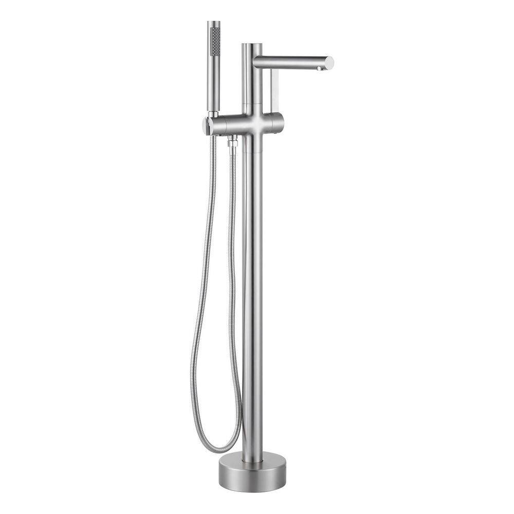 Modern Tub Faucet with Handheld Shower Durable 304 Stainless Steel Easy Installation in Brushed Nickel price history on PriceWatchPro
