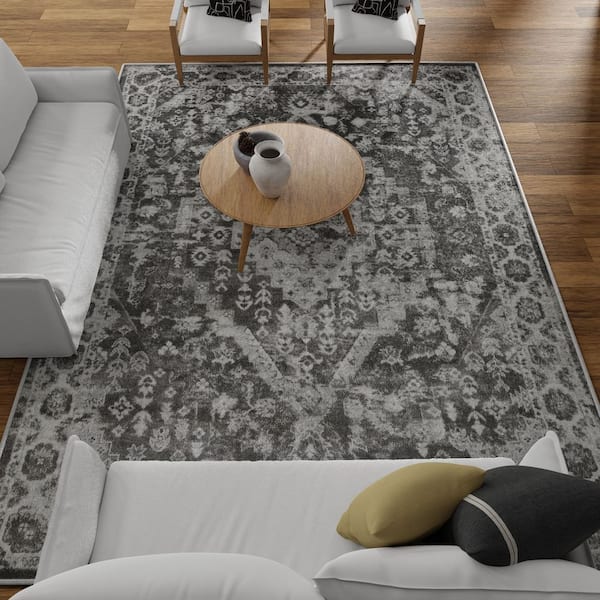 Area rug Newprt #52 Modern burgundy gray soft pile size option 2x3