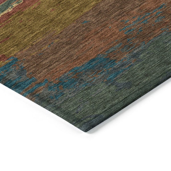 Chantille Machine Washable Indoor/Outdoor Abstract ACN1286 Terracotta 9 ft. x 12 ft. Area Rug