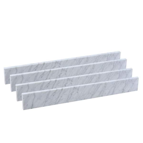 251WH 30 in. W x 4 in. H Carrara Marble Vanity Top Marble Backsplash in White - 1 pack