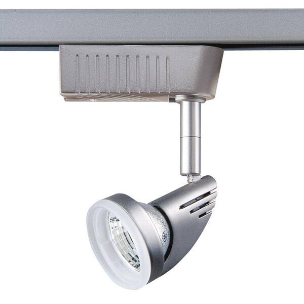 Designers Choice Collection 2001 Series Low-Voltage MR16 Brushed Steel Track Lighting Fixture with Frost Glass Trim