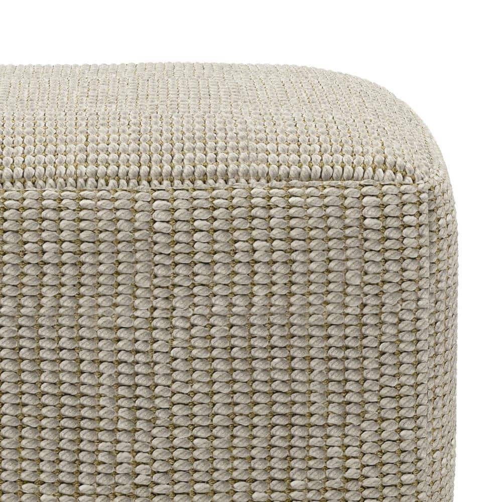 Zelma 18" Square Nude Woven Polyester Pouf