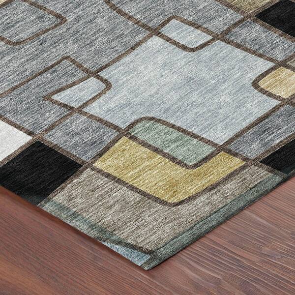 Chantille Machine Washable Indoor/Outdoor Abstract ACN2503 Black 2 ft. x 3 ft. Accent Rug