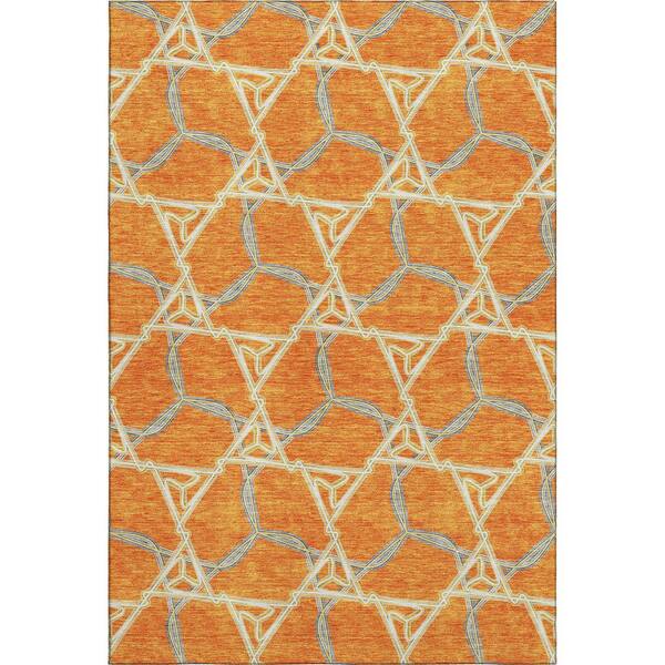 Addison Rugs Mayfield Premium Machine Washable Abstract AMF959 Orange 3 ...