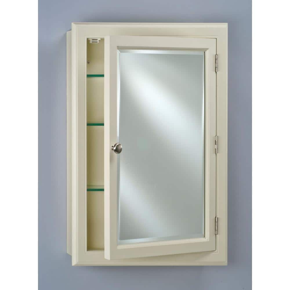 Afina Devon 25 in. x 33 in. Recessed or Surface Mount White Large Wood ...