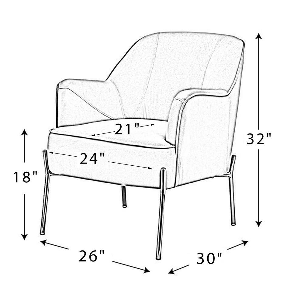 Sage Velvet Accent Chair with Gold Metal Legs