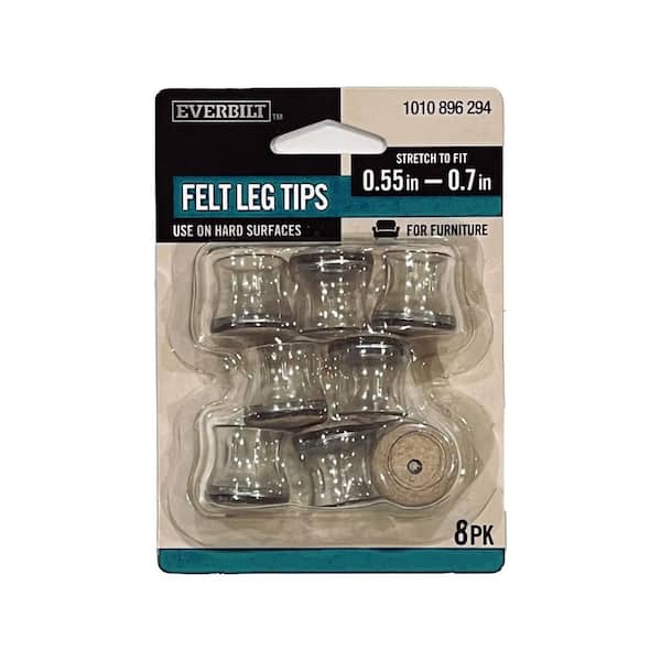 Everbilt .55 in. to .07 in. Clear Round Felt Leg Tips (4-Pack)