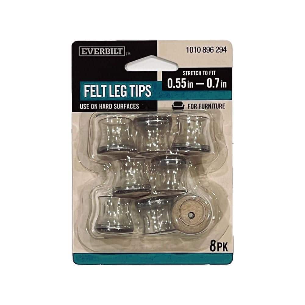 .55 in. to .07 in. Clear Round Felt Leg Tips (8-Pack) price history on PriceWatchPro