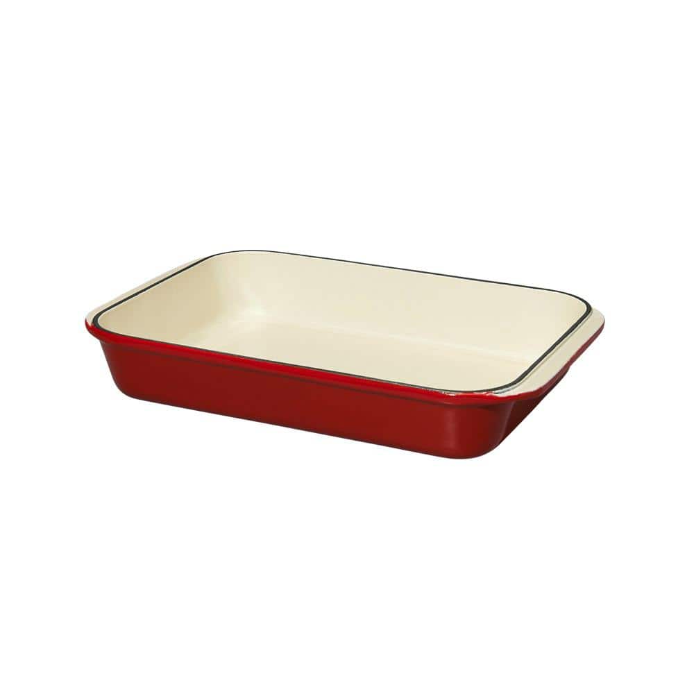 Chasseur 14 in. Red Rectangular French Enameled Cast Iron Griddle