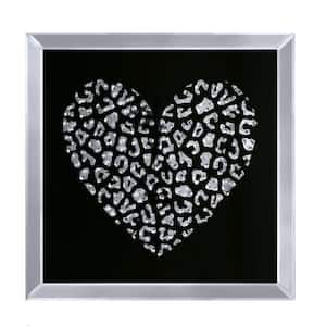 Black and Clear Decorative Wood and Mirror Heart Wall Art