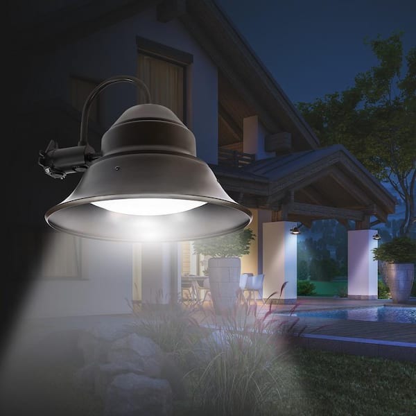 Commercial Electric 3500 Lumen Integrated LED Bronze Dusk to Dawn