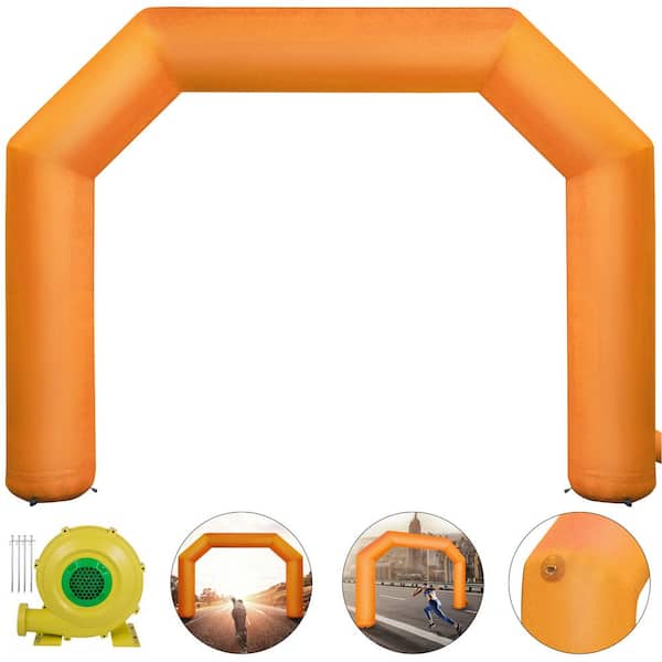 VEVOR Inflatable Arch 19.5 ft. W Hexagon Inflatable Arch with Blower Inflatable Archway for Race, Orange