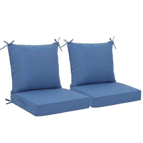 24 x 24 x 4. 3 Deep Seat Outdoor Lounge Chair Patio Chair 2 Replacement Navy Blue Cushion Sets with Pillows