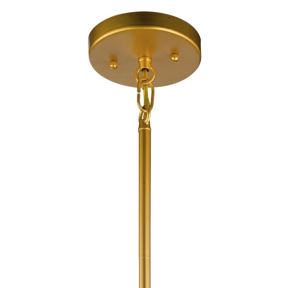Classic Gold 24" Drum Pendant with Satin Etched Glass