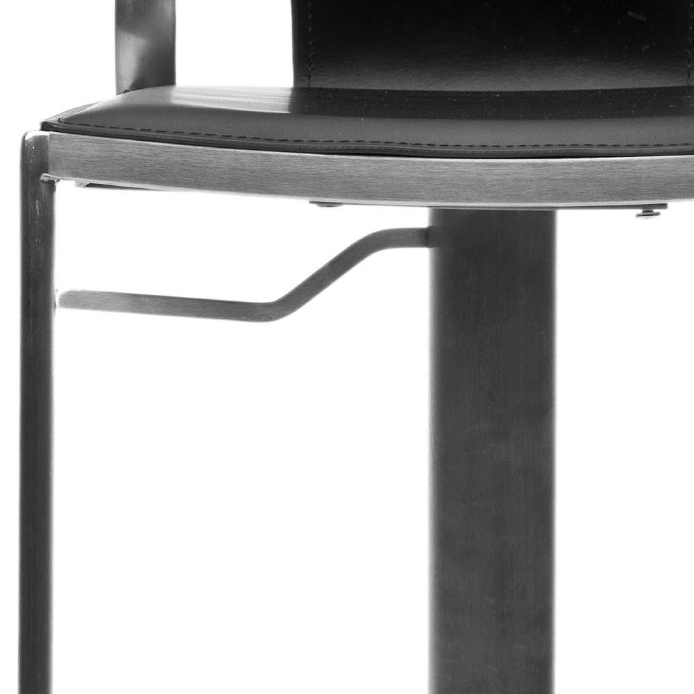 Armondo Black Leather Adjustable Swivel Bar Stool