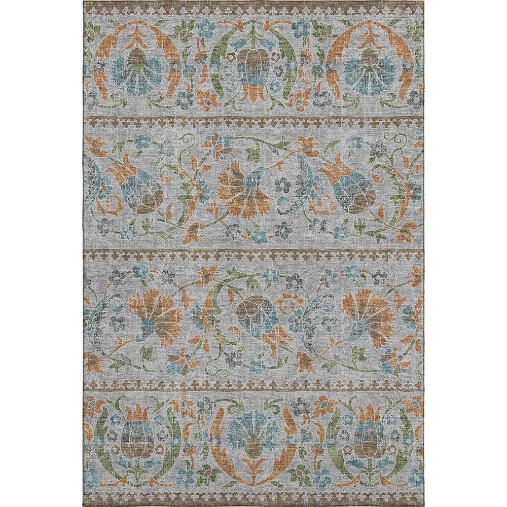 Mayfield Premium Machine Washable Abstract AMF2480 Silver 3 ft. x 5 ft. Area Rug price history on PriceWatchPro