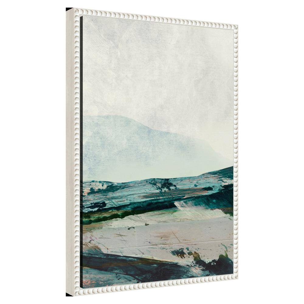 16" x 23" Mountain Mists Abstract Landscape Canvas Art in White Frame