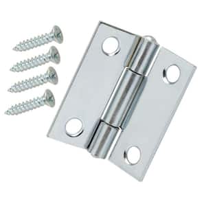 1-1/2 in. Zinc Plated Non-Removable Pin Narrow Utility Hinges (2-Pack)