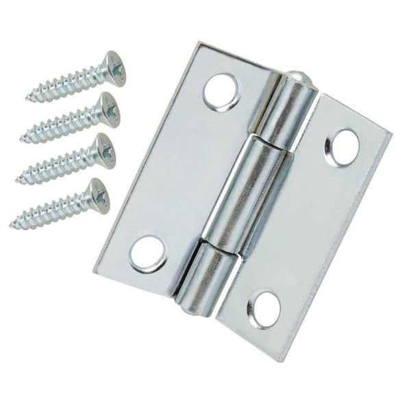 Everbilt 1-1/2 in. Zinc-Plated Non-Removable Pin Narrow Utility Hinge (2-Pack)