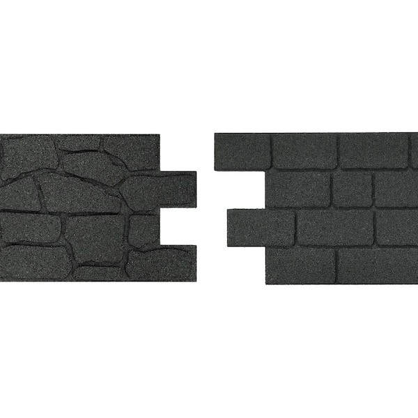 Vigoro 24 in. x 12 in. x 5/8 in. Black Interlocking Dual-Sided Rubber Paver (60-Pack)