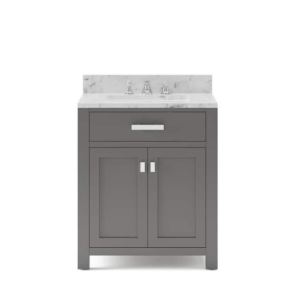 Cashmere Grey With Marble Vanity Top, Bathroom Cabinet 21 Inches Wide