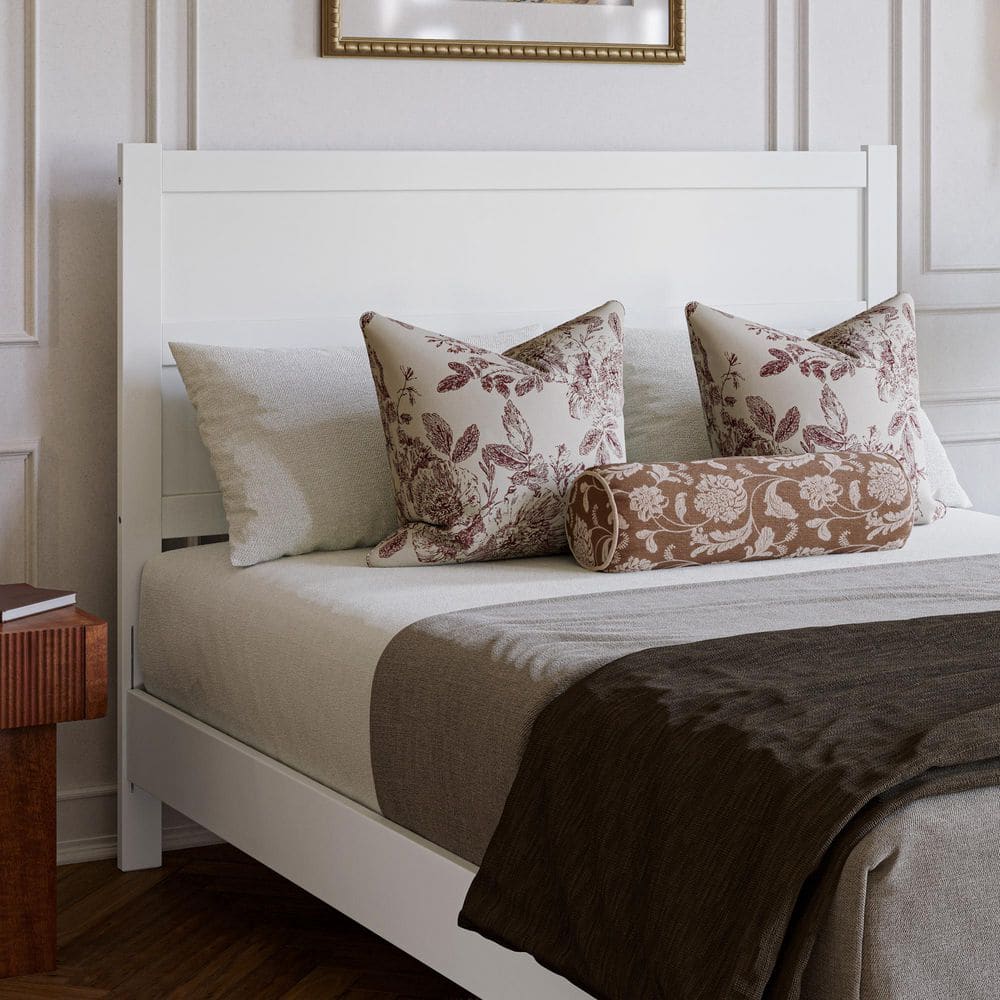 Aveline White Queen Wood Panel Headboard