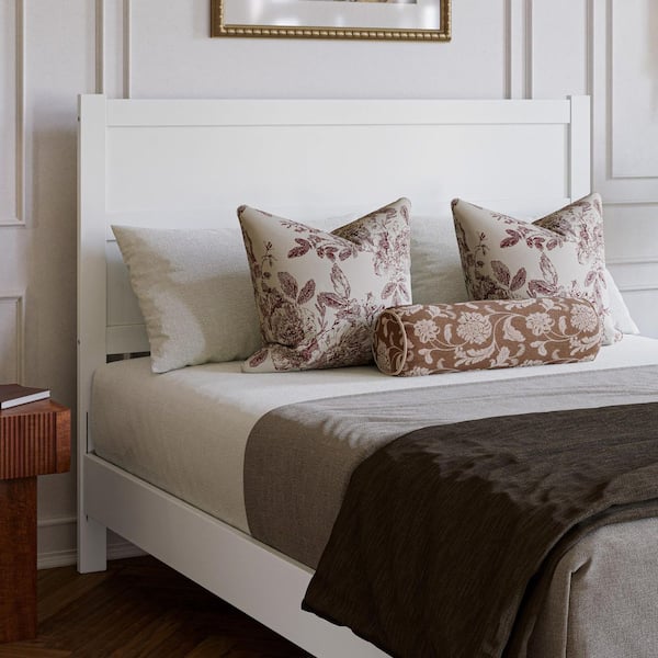 Aveline White Queen Wood Panel Headboard