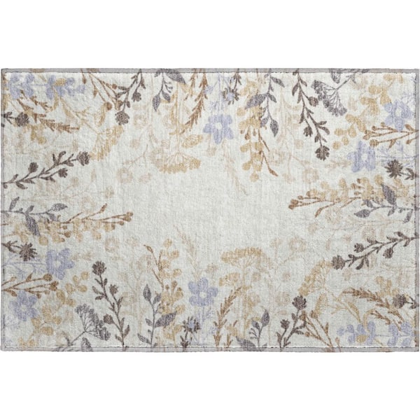 Mayfield Premium Machine Washable Abstract AMF2334 Ivory 3 ft. x 4 ft. Area Rug