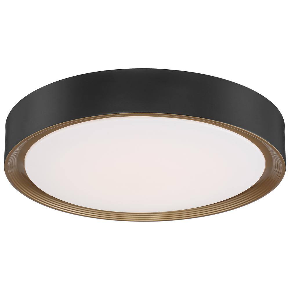 Matte Black Slim LED Flush Mount Indoor/Outdoor Drum Light