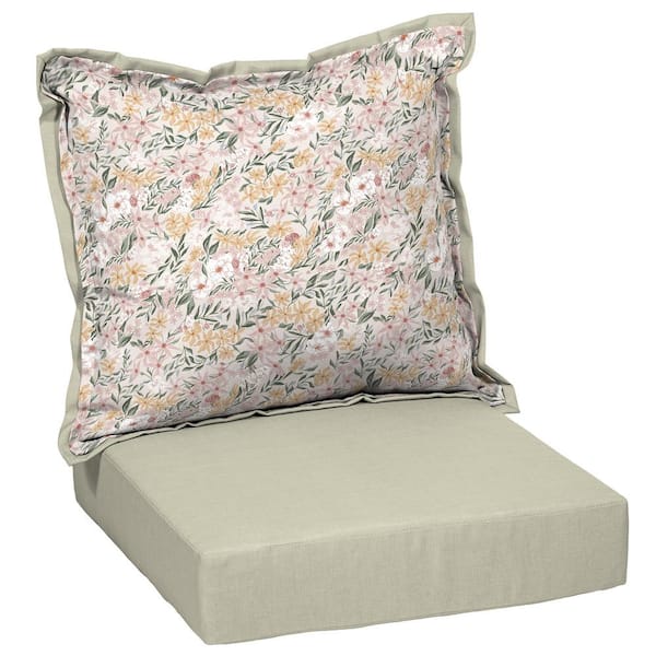 ARDEN SELECTIONS Artisans 45 in. x 24 in. Opus Floral Deep Seating Outdoor Lounge Chair Cushion Set