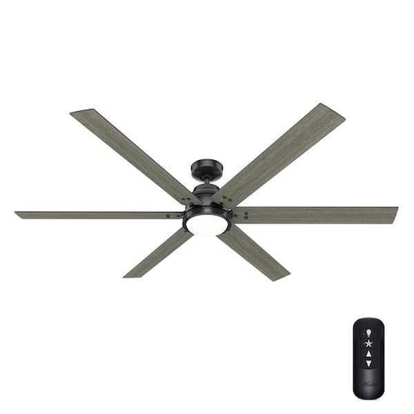 Hunter Hunter 72 in. Gravity Wi-Fi ENERGY STAR Matte Black Smart Ceiling Fan with LED Light Kit and Handheld Remote