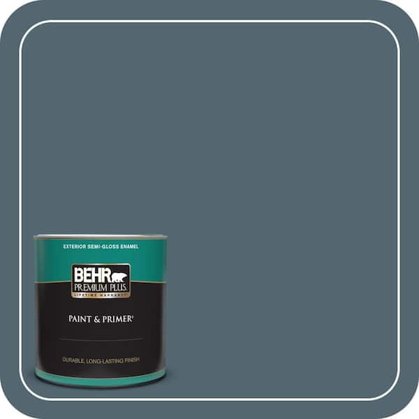 BEHR PREMIUM PLUS 1 qt. #MQ5-25 Rush Hour Semi-Gloss Enamel Exterior Paint & Primer